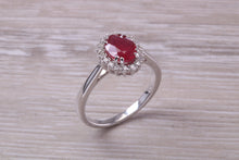 Load image into Gallery viewer, One and Half carat Stunning Ruby and Diamond Cluster Ring
