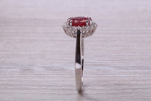 Load image into Gallery viewer, One and Half carat Stunning Ruby and Diamond Cluster Ring