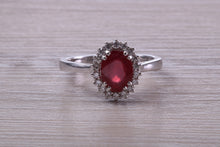 Load image into Gallery viewer, One and Half carat Stunning Ruby and Diamond Cluster Ring