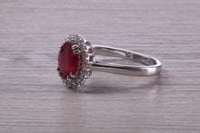 Load image into Gallery viewer, One and Half carat Stunning Ruby and Diamond Cluster Ring