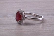 Load image into Gallery viewer, One and Half carat Stunning Ruby and Diamond Cluster Ring