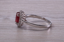 Load image into Gallery viewer, One and Half carat Stunning Ruby and Diamond Cluster Ring