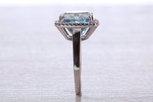 Load image into Gallery viewer, Large 7 carat Aquamarine and Diamond Ring