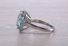 Load image into Gallery viewer, Large 7 carat Aquamarine and Diamond Ring