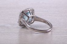 Load image into Gallery viewer, Large 7 carat Aquamarine and Diamond Ring