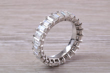 Load image into Gallery viewer, Very Dressy Eight carats Emerald cut Moissanite Diamond set Platinum Band