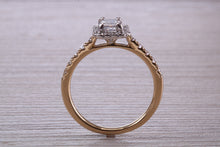Load image into Gallery viewer, Halo set Emerald cut Certified Diamond Engagement Ring