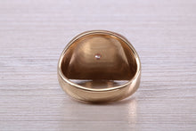 Load image into Gallery viewer, Chunky and Heavy Diamond set Yellow Gold Signet Ring