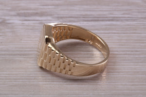Diamond set Yellow Gold Signet Ring