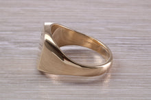 Load image into Gallery viewer, Chunky and Heavy Diamond set Yellow Gold Signet Ring, Made from Solid Cast Gold, British Hallmarked