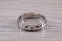 Load image into Gallery viewer, Multi Gemstones set Spinning Band in 9ct White Gold