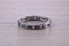 Load image into Gallery viewer, Full Circle set Diamond and Sapphire Band