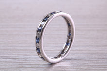 Load image into Gallery viewer, Full Circle set Diamond and Sapphire Band