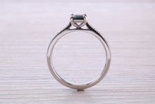 Load image into Gallery viewer, Blue Sapphire and Diamond set Platinum Ring
