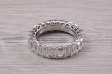 Load image into Gallery viewer, Very Dressy Eight carats Emerald cut Moissanite Diamond set Platinum Band