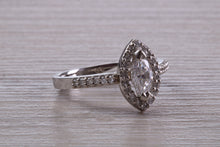 Load image into Gallery viewer, Halo set Marquise Cut Certified Diamond Engagement Ring