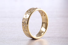 Load image into Gallery viewer, 6 mm wide Sparkle Diamond set Yellow Gold Unisex Band