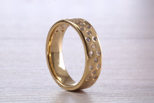 Load image into Gallery viewer, 6 mm wide Sparkle Diamond set Yellow Gold Unisex Band