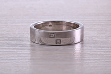Load image into Gallery viewer, Gents Chunky 6 mm wide Diamond set White Gold Band