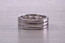 Load image into Gallery viewer, Chunky 7 mm wide Diamond set White Gold Band