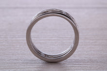 Load image into Gallery viewer, Chunky 7 mm wide Diamond set White Gold Band