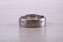 Load image into Gallery viewer, 6 mm wide Third of a carat Diamond set 18ct White Gold Band