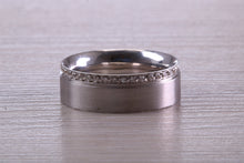 Load image into Gallery viewer, 7 mm Wide Full Circle Diamond set White Gold Band