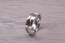 Load image into Gallery viewer, Gents Two Tone Rose and White Gold 6 mm wide Diamond set Band