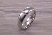Load image into Gallery viewer, Gents Chunky 6 mm wide Diamond set White Gold Band
