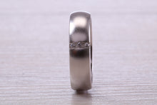 Load image into Gallery viewer, Gents Chunky 6 mm wide Diamond set White Gold Band
