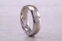 Load image into Gallery viewer, Gents Chunky 6 mm wide Diamond set White Gold Band