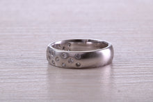 Load image into Gallery viewer, 5 mm wide Sparkle Diamond set White Gold Unisex Band