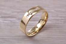 Load image into Gallery viewer, Gents 6 mm Wide Diamond set Yellow Gold Wedding Band