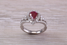 Load image into Gallery viewer, Very Dressy One carat Ruby and Diamond Ring