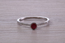 Load image into Gallery viewer, Petite and Dainty Ruby and Diamond Ring