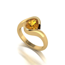 Load image into Gallery viewer, Two carat Natural Oval cut Yellow Sapphire Crossover Ring