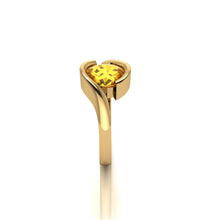 Load image into Gallery viewer, Two carat Natural Oval cut Yellow Sapphire Crossover Ring
