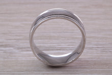 Load image into Gallery viewer, Gents Chunky 8mm Wide Patterned White Gold Band