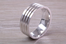 Load image into Gallery viewer, Gents Chunky 8mm Wide Patterned White Gold Band