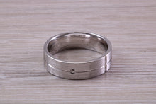 Load image into Gallery viewer, Gents 6 mm Wide Patterned White Gold Band