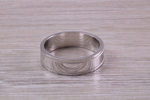 Load image into Gallery viewer, Gents 6 mm Wide Patterned White Gold Band