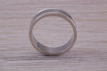 Load image into Gallery viewer, Gents 6 mm Wide Patterned White Gold Band