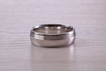 Load image into Gallery viewer, Gents 6 mm Wide Patterned White Gold Band