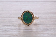 Load image into Gallery viewer, Stunning Oval cut Opal set in Solid Yellow Gold Ring