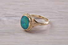 Load image into Gallery viewer, Stunning Oval cut Opal set in Solid Yellow Gold Ring