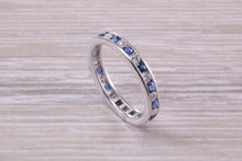 Load image into Gallery viewer, Full Circle set Diamond and Sapphire Band