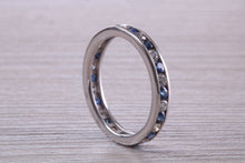 Load image into Gallery viewer, Full Circle set Diamond and Sapphire Band