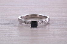 Load image into Gallery viewer, Blue Sapphire and Diamond set Platinum Ring