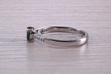 Load image into Gallery viewer, Blue Sapphire and Diamond set Platinum Ring