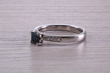 Load image into Gallery viewer, Blue Sapphire and Diamond set Platinum Ring